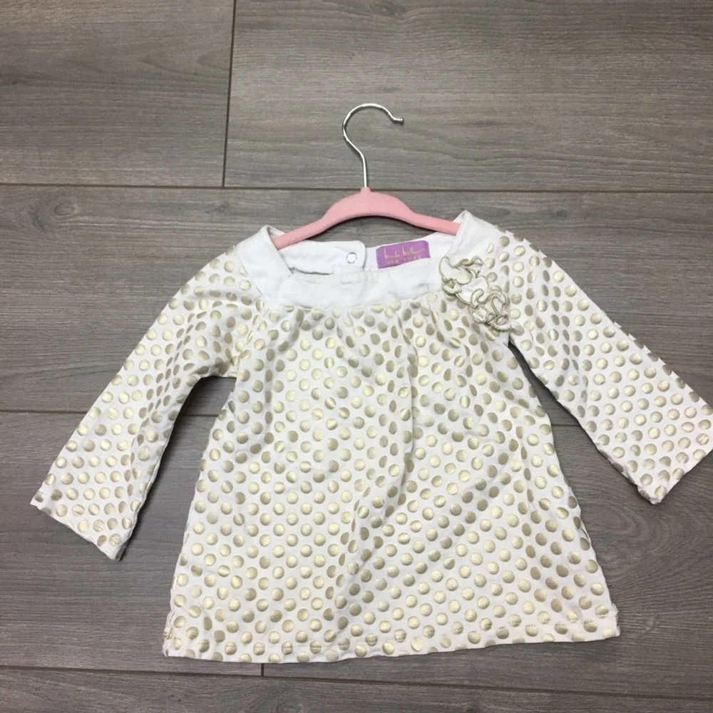Nicole Miller NY | Baby Girl Gold Polka Dot Tunic